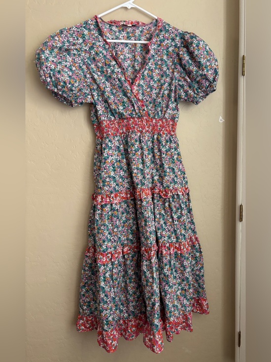 The Unbranded Brand Dresses & Skirts - Ditsy Floral Summer Dress w/ V-Neck & Puff Sleeves 100% Cotton Women’s XL Boho